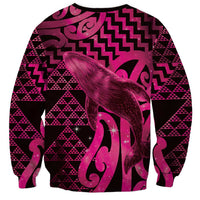 Humpback Whale Matariki New Zealand Sweatshirt NZ Maori Paikea Poutama Luxury Pink LT14 - Polynesian Pride