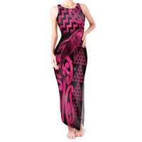 Humpback Whale Matariki New Zealand Tank Maxi Dress NZ Maori Paikea Poutama Luxury Pink