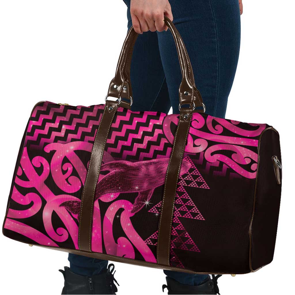 Humpback Whale Matariki New Zealand Travel Bag NZ Maori Paikea Poutama Luxury Pink LT14 - Polynesian Pride