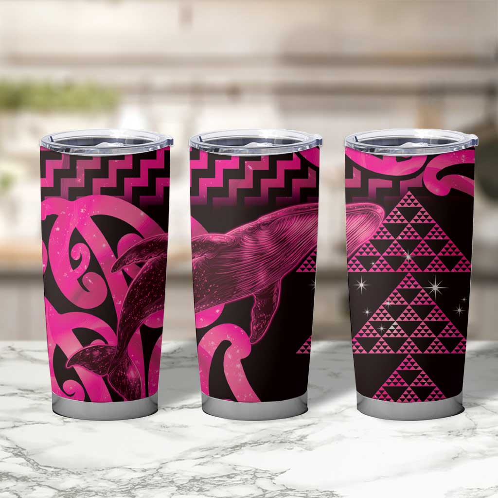 Humpback Whale Matariki New Zealand Tumbler Cup NZ Maori Paikea Poutama Luxury Pink LT14 - Polynesian Pride