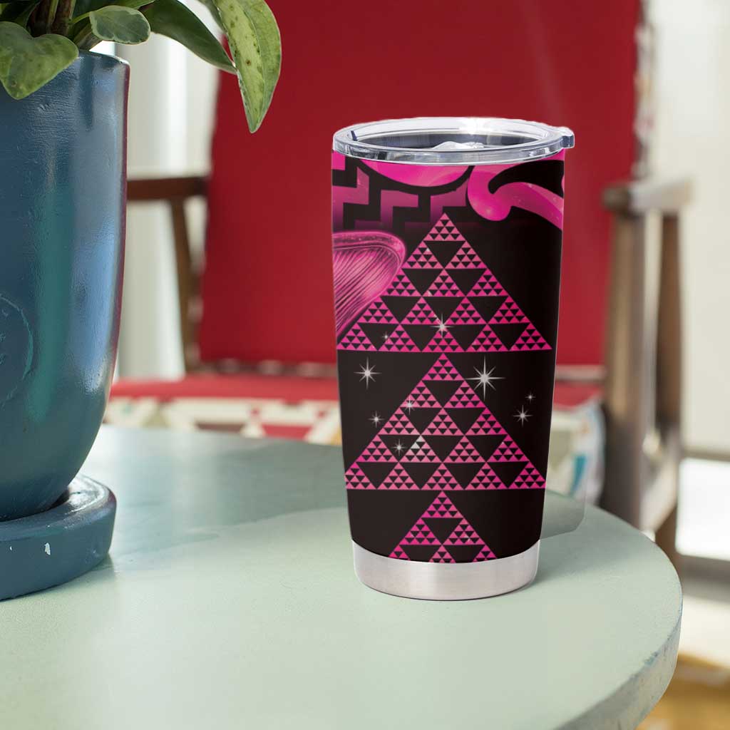 Humpback Whale Matariki New Zealand Tumbler Cup NZ Maori Paikea Poutama Luxury Pink LT14 - Polynesian Pride