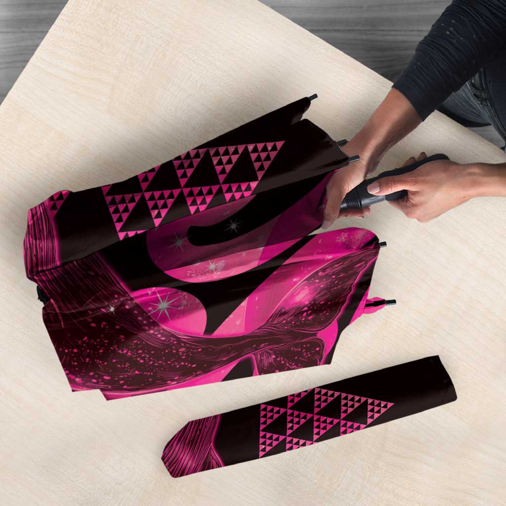 Humpback Whale Matariki New Zealand Umbrella NZ Maori Paikea Poutama Luxury Pink LT14 - Polynesian Pride