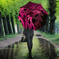Humpback Whale Matariki New Zealand Umbrella NZ Maori Paikea Poutama Luxury Pink LT14 - Polynesian Pride