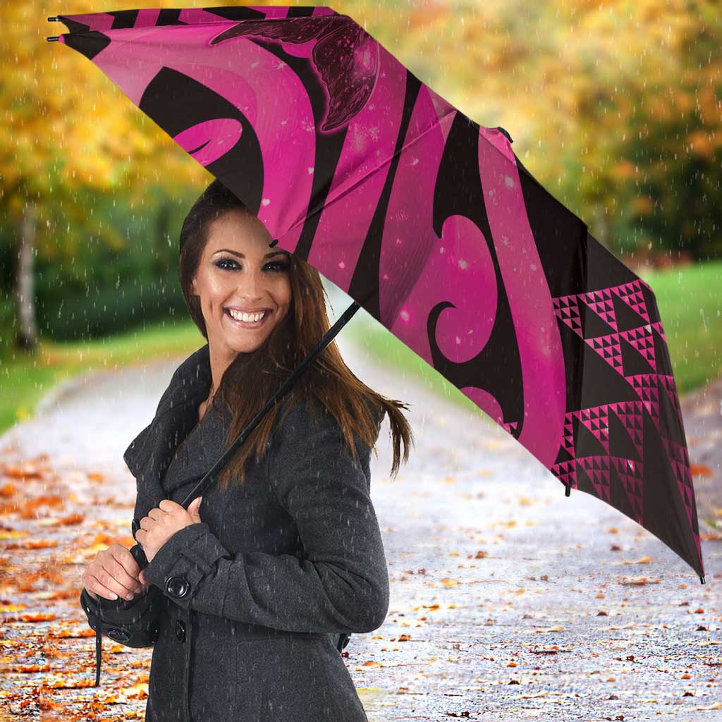 Humpback Whale Matariki New Zealand Umbrella NZ Maori Paikea Poutama Luxury Pink LT14 - Polynesian Pride