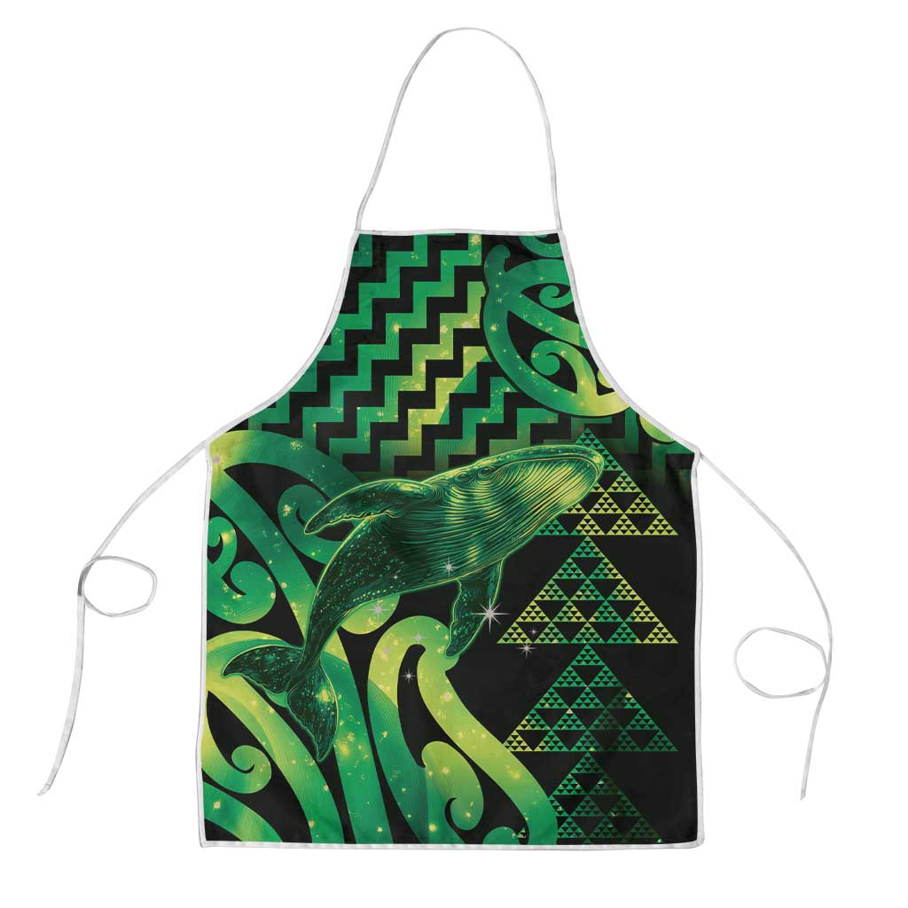 Humpback Whale Matariki New Zealand Apron NZ Maori Paikea Poutama Luxury Green LT14 Green - Polynesian Pride