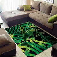 Humpback Whale Matariki New Zealand Area Rug NZ Maori Paikea Poutama Luxury Green LT14 - Polynesian Pride