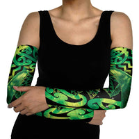 Humpback Whale Matariki New Zealand Arm Sleeves NZ Maori Paikea Poutama Luxury Green LT14 - Polynesian Pride