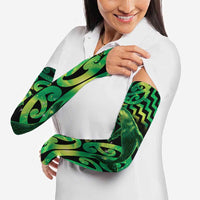 Humpback Whale Matariki New Zealand Arm Sleeves NZ Maori Paikea Poutama Luxury Green LT14 - Polynesian Pride