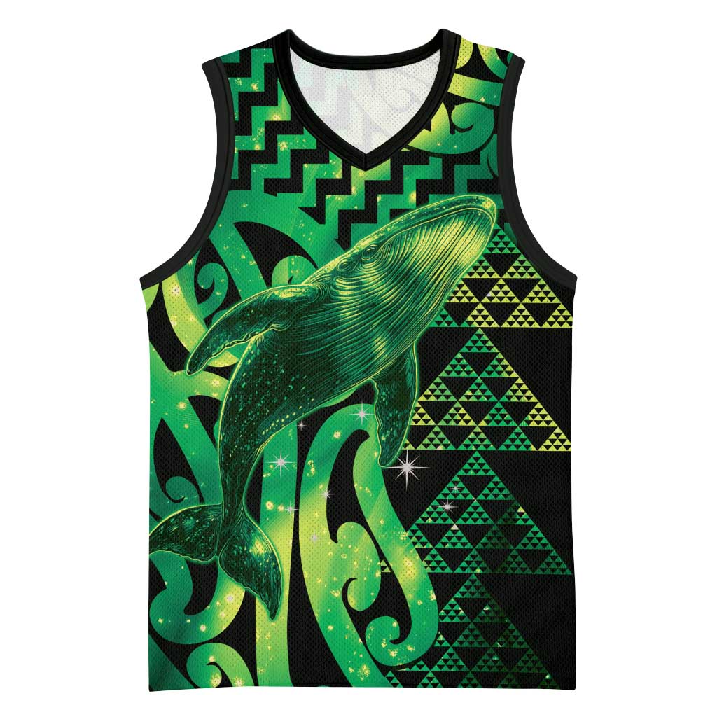 Humpback Whale Matariki New Zealand Basketball Jersey NZ Maori Paikea Poutama Luxury Green