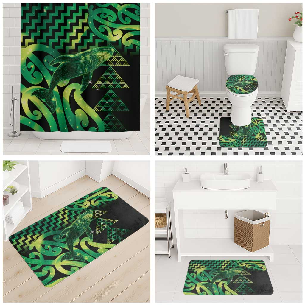 Humpback Whale Matariki New Zealand Bathroom Set NZ Maori Paikea Poutama Luxury Green LT14 - Polynesian Pride