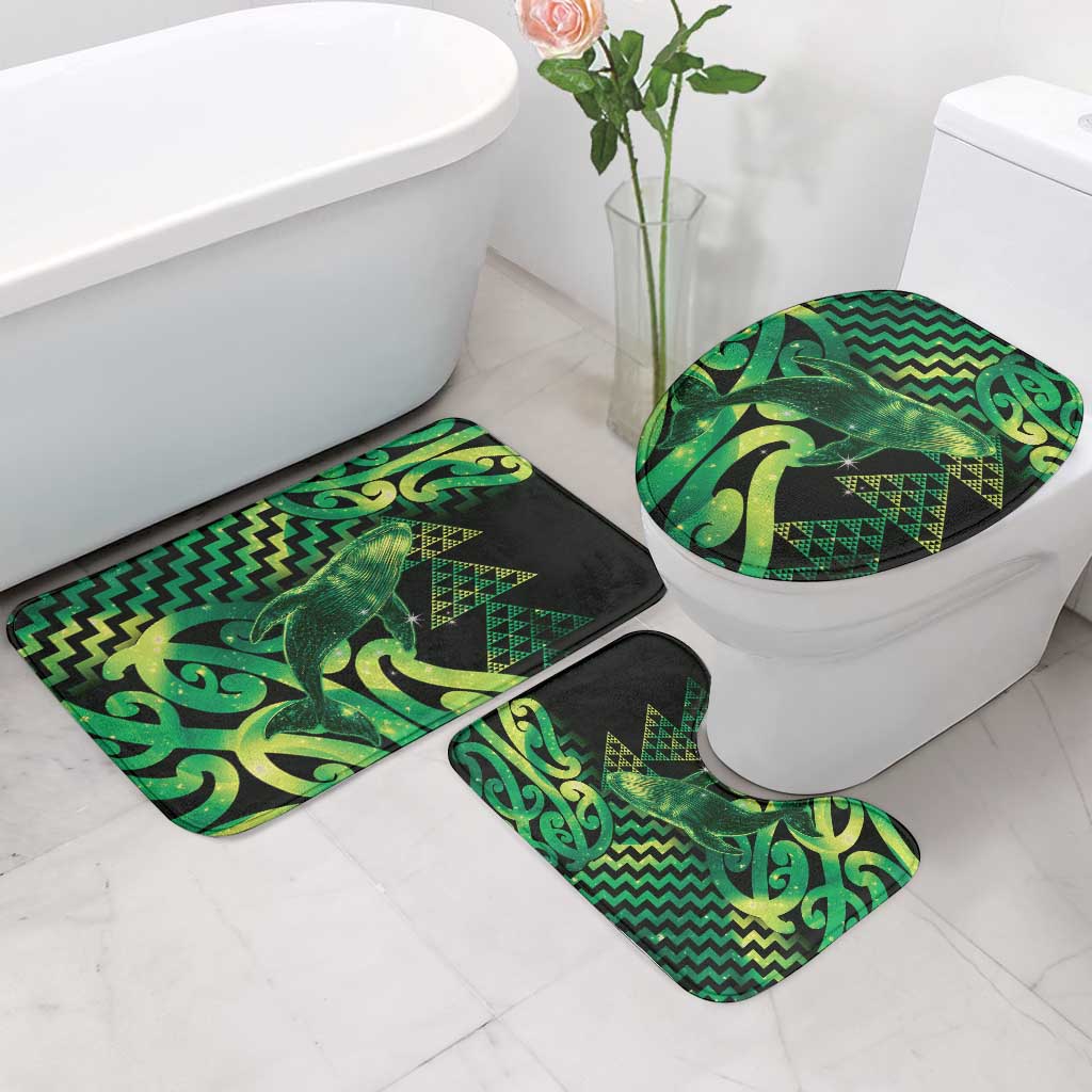 Humpback Whale Matariki New Zealand Bathroom Set NZ Maori Paikea Poutama Luxury Green LT14 - Polynesian Pride