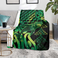 Humpback Whale Matariki New Zealand Blanket NZ Maori Paikea Poutama Luxury Green LT14 - Polynesian Pride