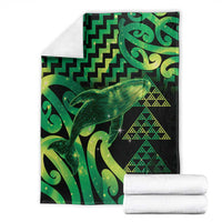 Humpback Whale Matariki New Zealand Blanket NZ Maori Paikea Poutama Luxury Green LT14 - Polynesian Pride