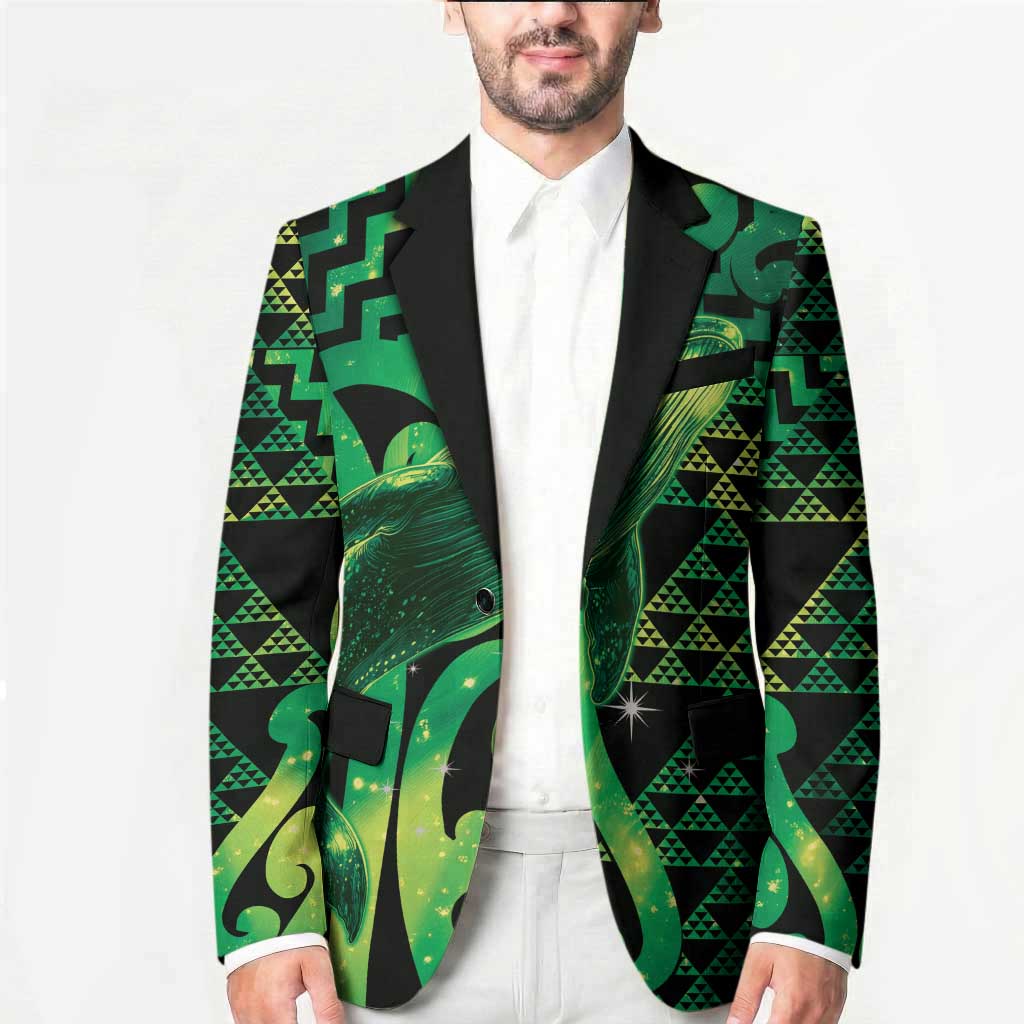 Humpback Whale Matariki New Zealand Blazer NZ Maori Paikea Poutama Luxury Green LT14 - Polynesian Pride