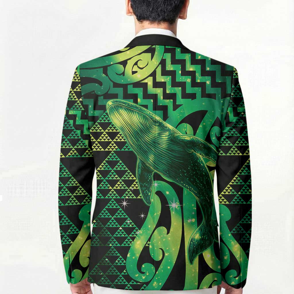 Humpback Whale Matariki New Zealand Blazer NZ Maori Paikea Poutama Luxury Green LT14 - Polynesian Pride