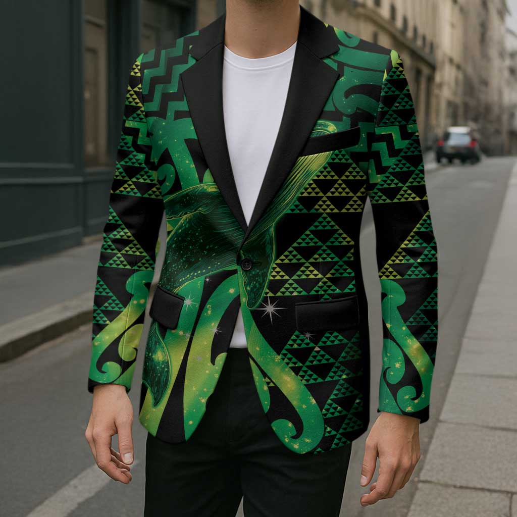 Humpback Whale Matariki New Zealand Blazer NZ Maori Paikea Poutama Luxury Green LT14 - Polynesian Pride