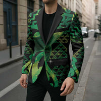 Humpback Whale Matariki New Zealand Blazer NZ Maori Paikea Poutama Luxury Green LT14 - Polynesian Pride