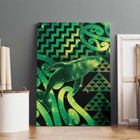 Humpback Whale Matariki New Zealand Canvas Wall Art NZ Maori Paikea Poutama Luxury Green LT14 - Polynesian Pride