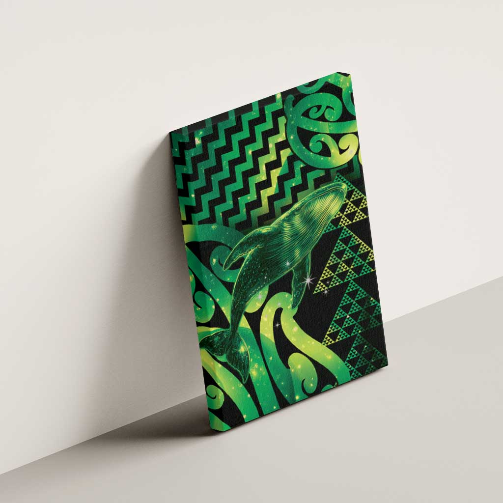 Humpback Whale Matariki New Zealand Canvas Wall Art NZ Maori Paikea Poutama Luxury Green LT14 - Polynesian Pride