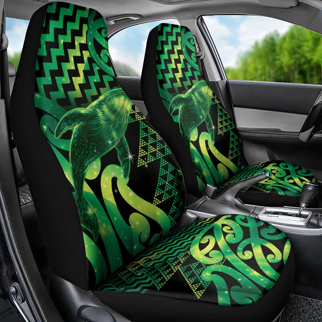 Humpback Whale Matariki New Zealand Car Seat Cover NZ Maori Paikea Poutama Luxury Green