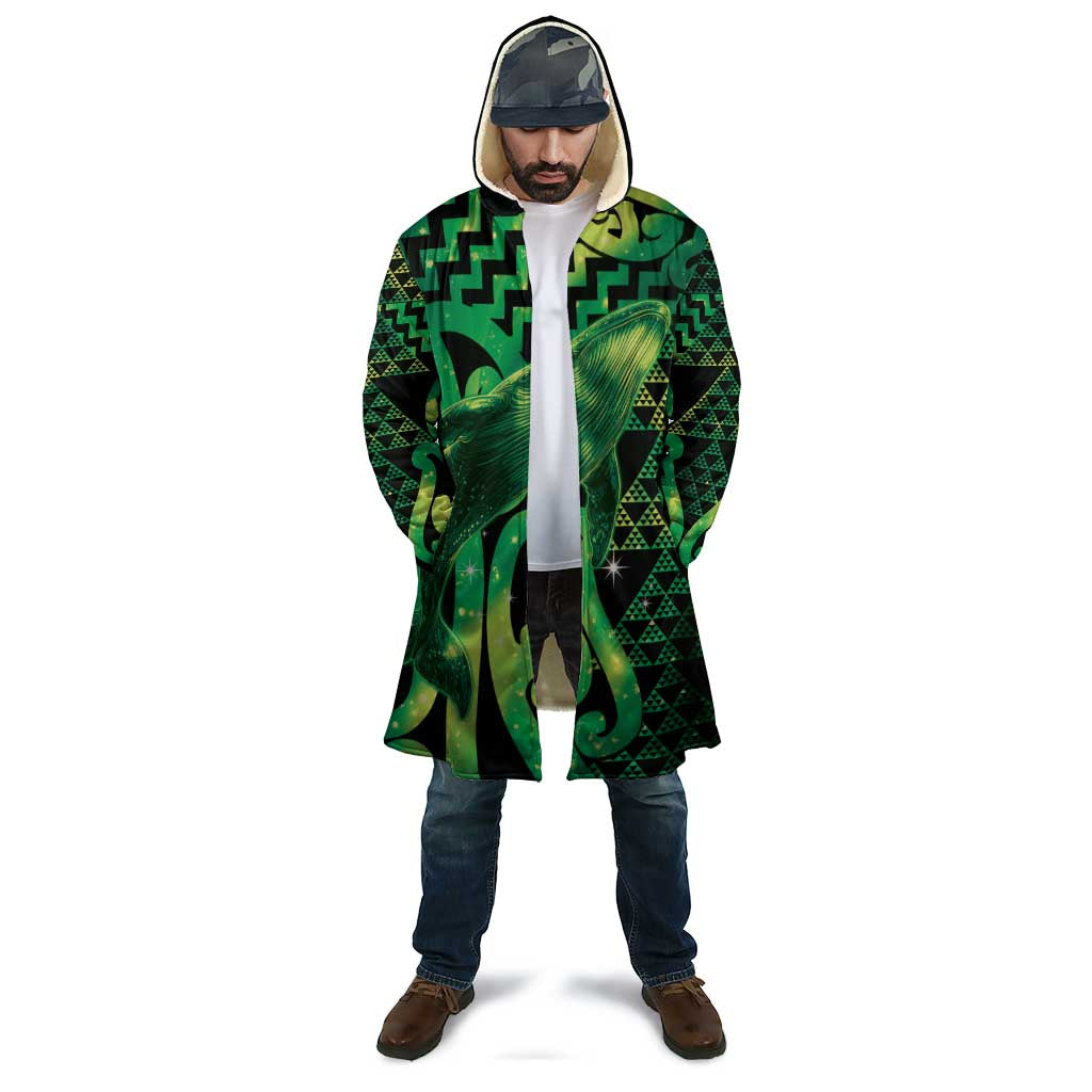 Humpback Whale Matariki New Zealand Cloak NZ Maori Paikea Poutama Luxury Green LT14 - Polynesian Pride