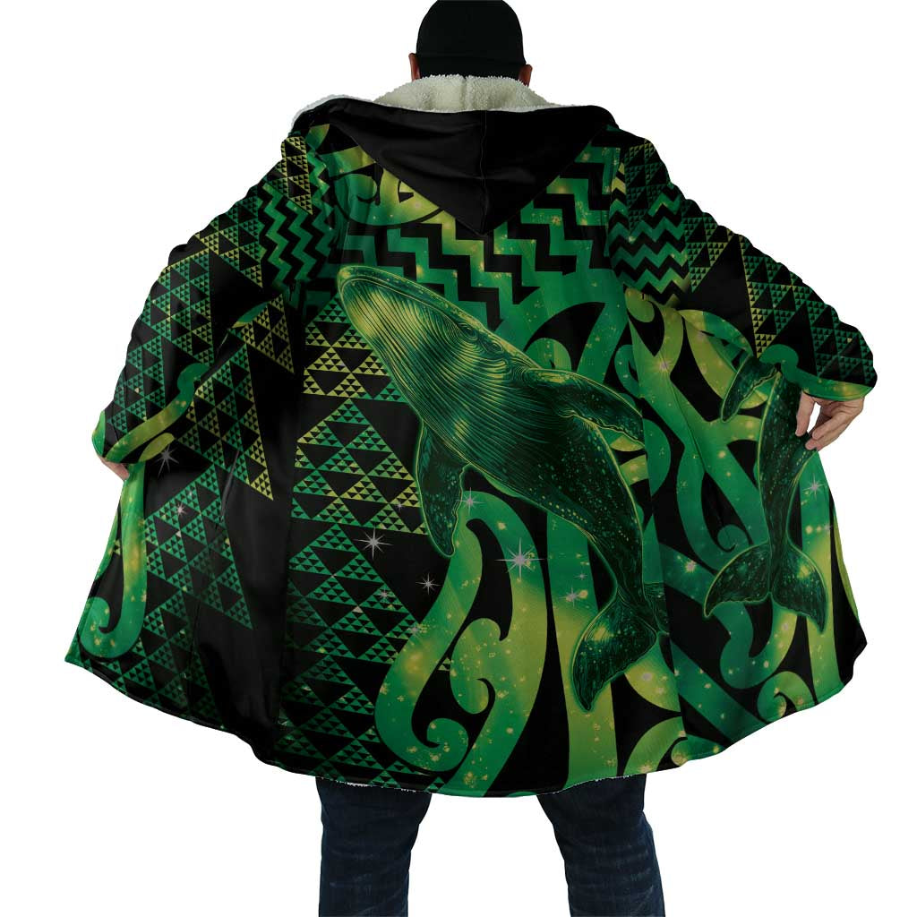 Humpback Whale Matariki New Zealand Cloak NZ Maori Paikea Poutama Luxury Green LT14 - Polynesian Pride
