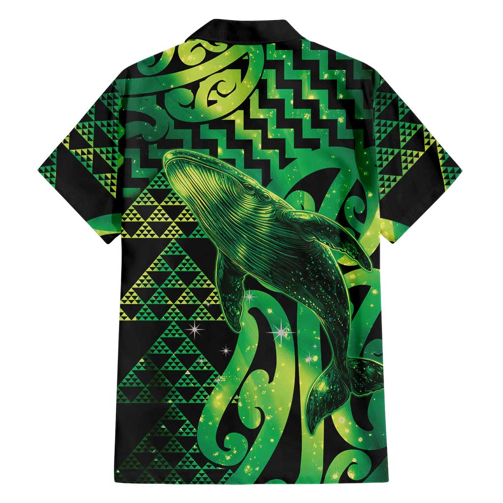 Humpback Whale Matariki New Zealand Family Matching Summer Maxi Dress and Hawaiian Shirt NZ Maori Paikea Poutama Luxury Green LT14 - Polynesian Pride