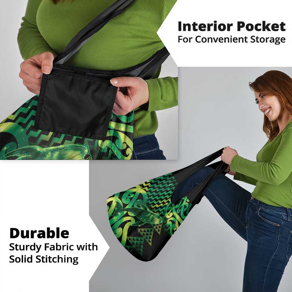 Humpback Whale Matariki New Zealand Grocery Bag NZ Maori Paikea Poutama Luxury Green LT14 - Polynesian Pride
