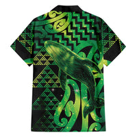 Humpback Whale Matariki New Zealand Hawaiian Shirt NZ Maori Paikea Poutama Luxury Green