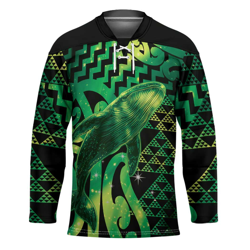 Humpback Whale Matariki New Zealand Hockey Jersey NZ Maori Paikea Poutama Luxury Green