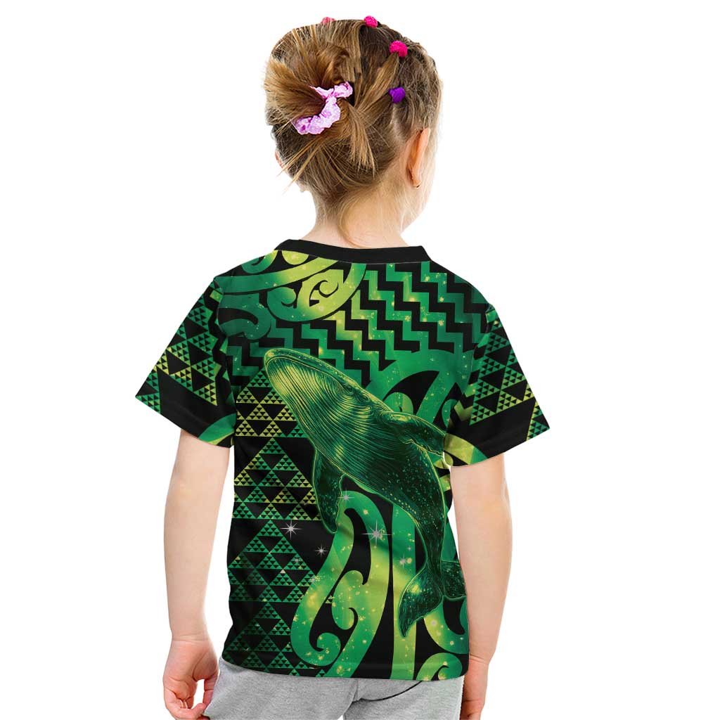 Humpback Whale Matariki New Zealand Kid T Shirt NZ Maori Paikea Poutama Luxury Green LT14 - Polynesian Pride