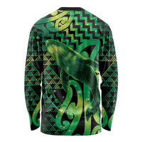 Humpback Whale Matariki New Zealand Long Sleeve Shirt NZ Maori Paikea Poutama Luxury Green LT14 - Polynesian Pride
