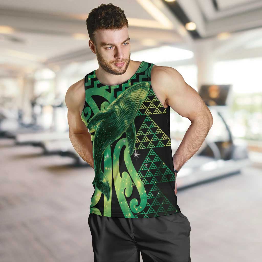 Humpback Whale Matariki New Zealand Men Tank Top NZ Maori Paikea Poutama Luxury Green LT14 Green - Polynesian Pride