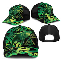 Humpback Whale Matariki New Zealand Mesh Trucker Cap NZ Maori Paikea Poutama Luxury Green LT14 - Polynesian Pride