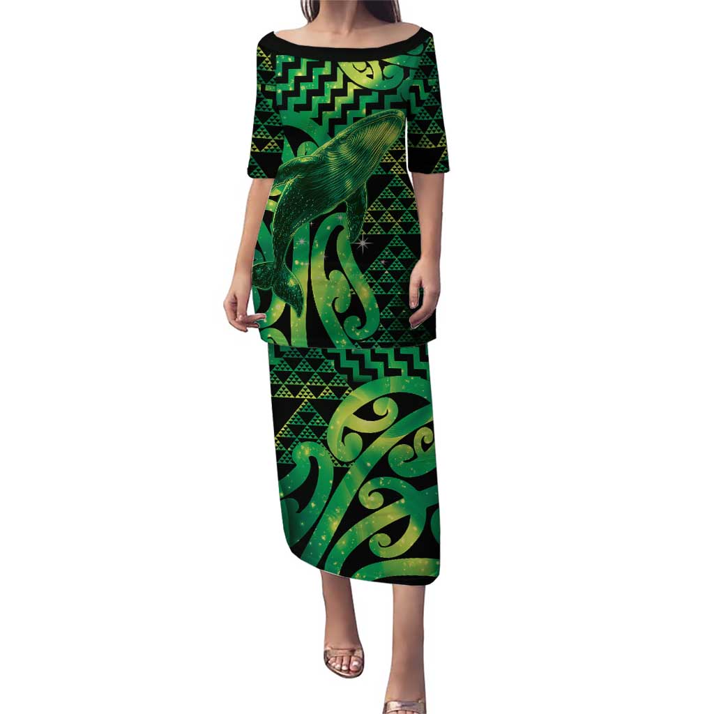 Humpback Whale Matariki New Zealand Puletasi NZ Maori Paikea Poutama Luxury Green