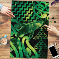 Humpback Whale Matariki New Zealand Puzzle NZ Maori Paikea Poutama Luxury Green LT14 Green - Polynesian Pride