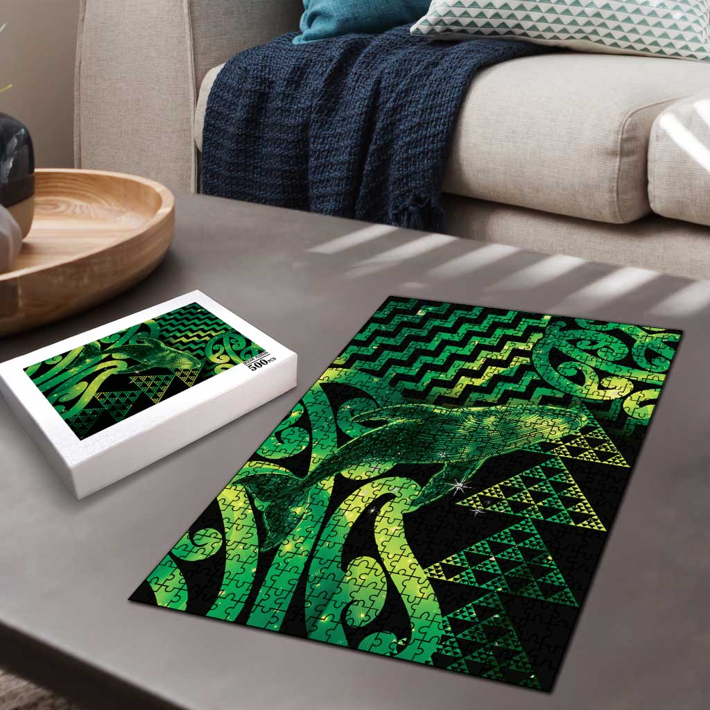 Humpback Whale Matariki New Zealand Puzzle NZ Maori Paikea Poutama Luxury Green LT14 - Polynesian Pride