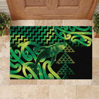 Humpback Whale Matariki New Zealand Rubber Doormat NZ Maori Paikea Poutama Luxury Green LT14 Green - Polynesian Pride