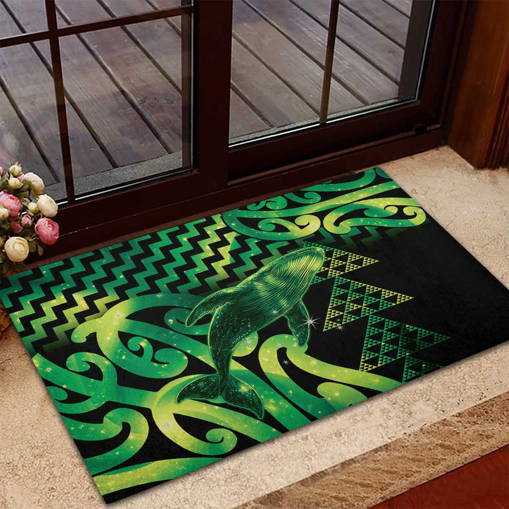 Humpback Whale Matariki New Zealand Rubber Doormat NZ Maori Paikea Poutama Luxury Green LT14 - Polynesian Pride