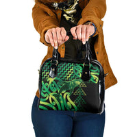 Humpback Whale Matariki New Zealand Shoulder Handbag NZ Maori Paikea Poutama Luxury Green