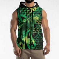 Humpback Whale Matariki New Zealand Sleeveless Zip Hoodie NZ Maori Paikea Poutama Luxury Green