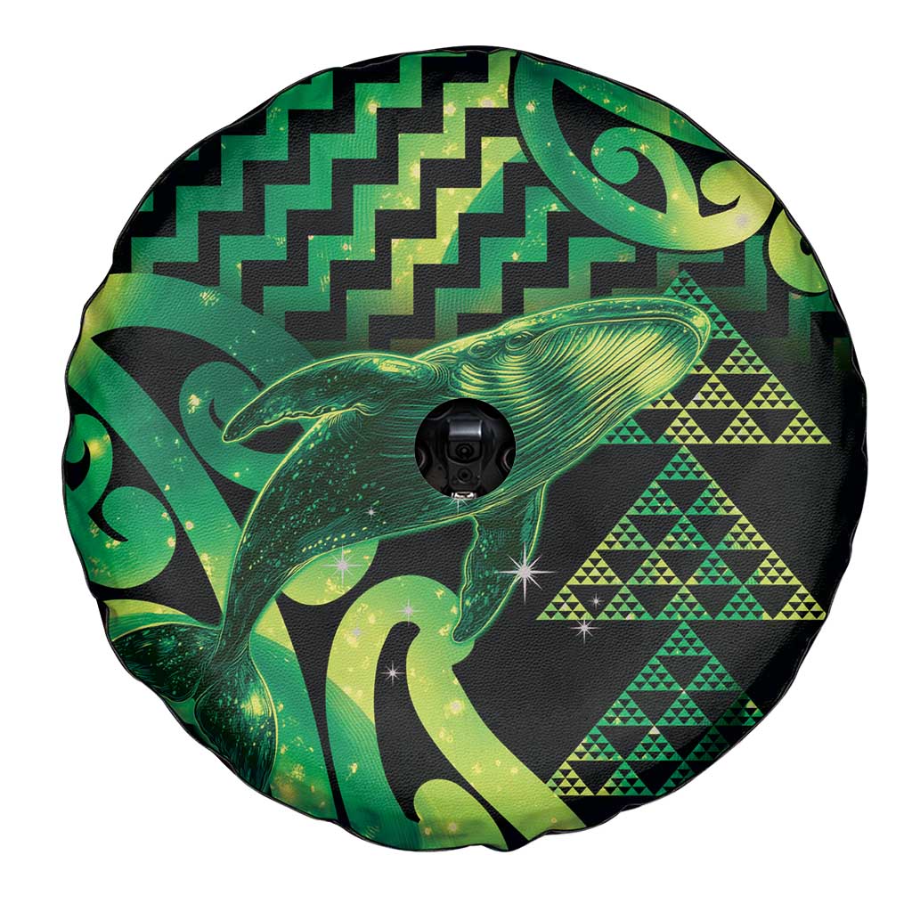 Humpback Whale Matariki New Zealand Spare Tire Cover NZ Maori Paikea Poutama Luxury Green