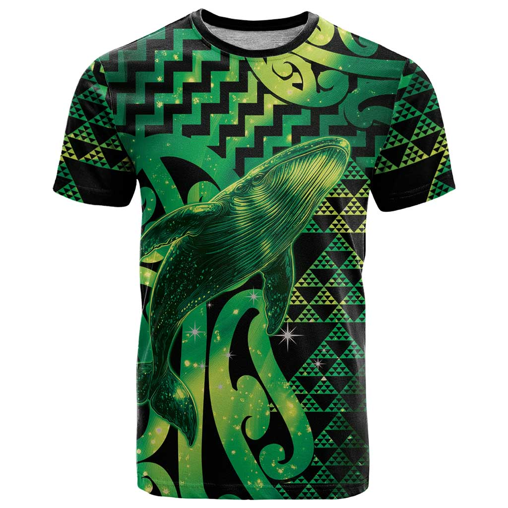 Humpback Whale Matariki New Zealand T Shirt NZ Maori Paikea Poutama Luxury Green
