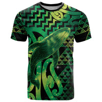 Humpback Whale Matariki New Zealand T Shirt NZ Maori Paikea Poutama Luxury Green LT14 Green - Polynesian Pride