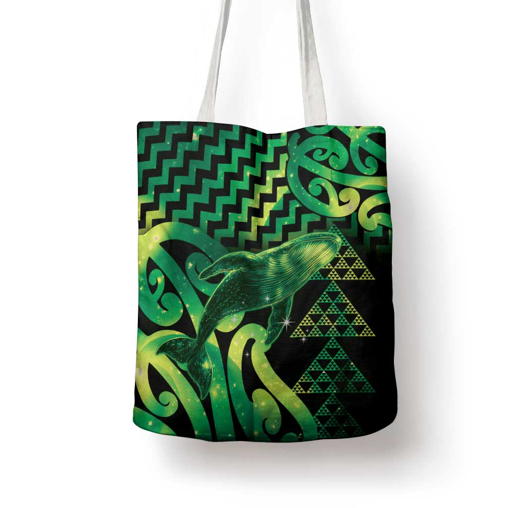 Humpback Whale Matariki New Zealand Tote Bag NZ Maori Paikea Poutama Luxury Green LT14 - Polynesian Pride