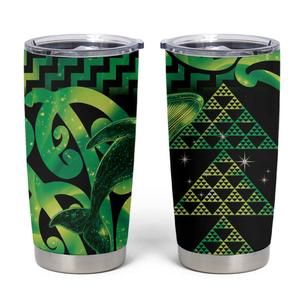 Humpback Whale Matariki New Zealand Tumbler Cup NZ Maori Paikea Poutama Luxury Green