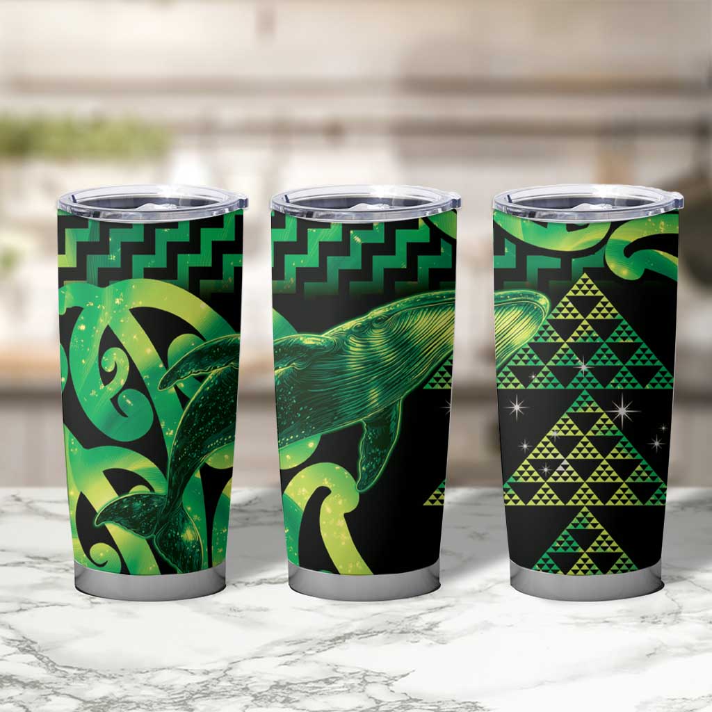 Humpback Whale Matariki New Zealand Tumbler Cup NZ Maori Paikea Poutama Luxury Green LT14 - Polynesian Pride