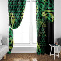 Humpback Whale Matariki New Zealand Window Curtain NZ Maori Paikea Poutama Luxury Green LT14 - Polynesian Pride