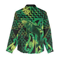 Humpback Whale Matariki New Zealand Women Casual Shirt NZ Maori Paikea Poutama Luxury Green LT14 - Polynesian Pride
