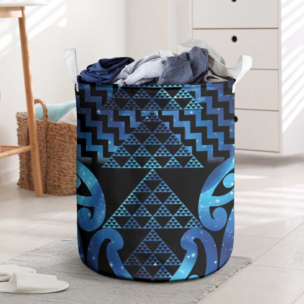 Taniko Motifs Matariki New Zealand Laundry Basket NZ Niho Taniwha Poutama